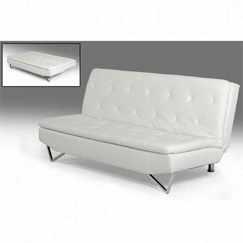 Vig Furniture Vgmb1281-w Hht Divani Casa Darlow Leatherdtte Sofa Bed In White