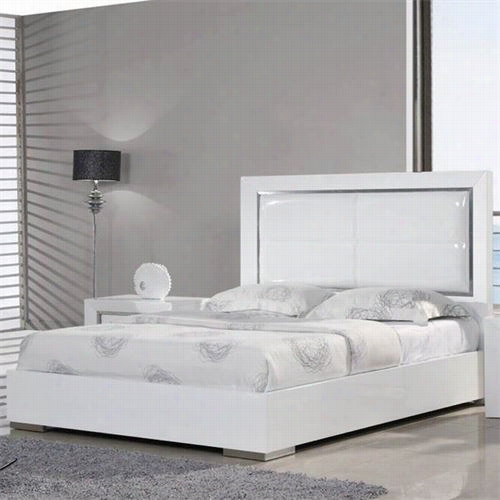 Whiteline Modern Lving Bq1047l-wht Ibiza  Queen Bed In H Igh Glooss White