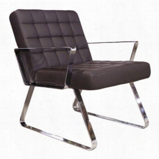 Whiteline Modern Living  Ch1025p-brn Century Chocolate Leatherette Chair In Chrome