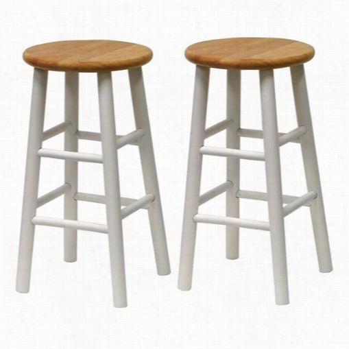 Winsome 53784 24"&quuot; Beveled Seat Stool - Set Of 2