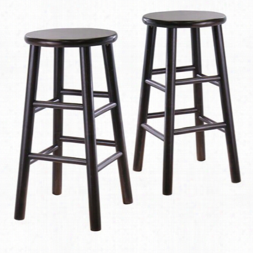 Winsome 92784 24"" Beveledb Ar Stool In Ark Espresso - Set Of 2