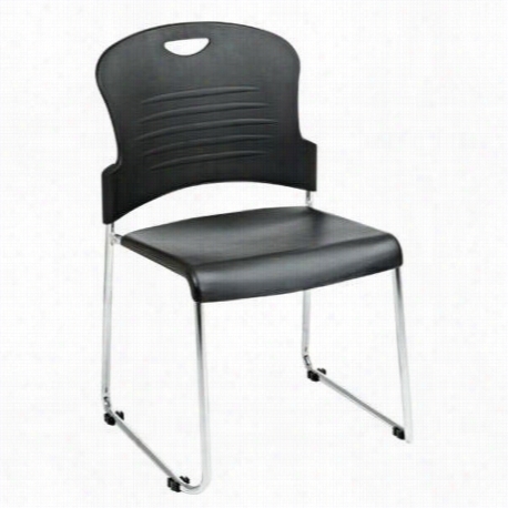 Worksmart Stc866c2 Stack Chair With Sled Base With Soft Seat And Again - 2 Pack