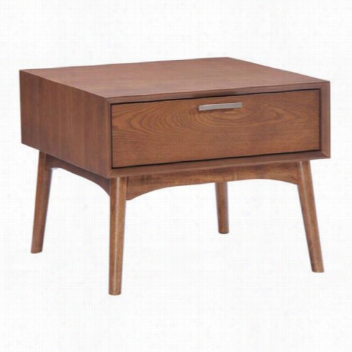 Zuo 100092 Design District Side Table In Walnut