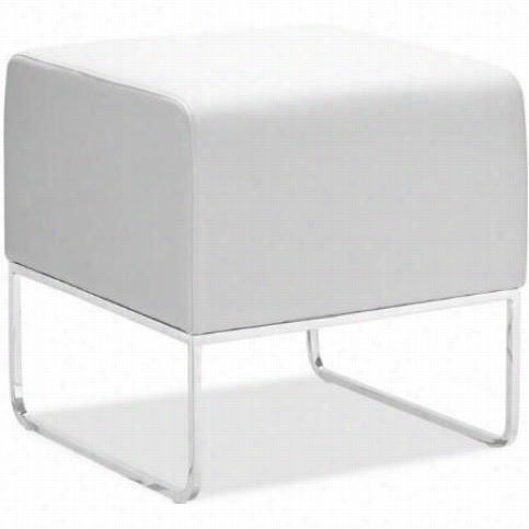 Zuo 103004 Plush Ottoman In White