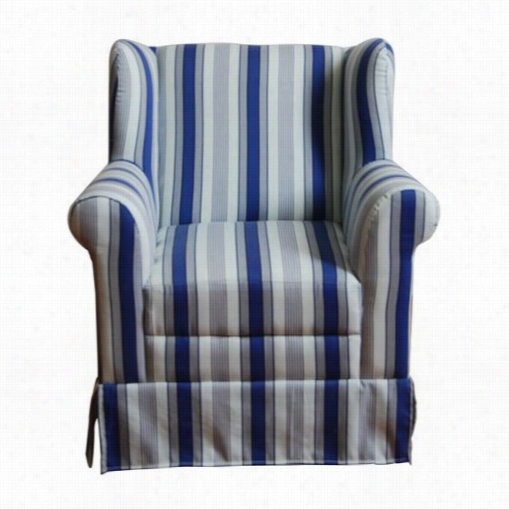 4d Concepts K3837a320 Boys Wingback With Blue Ticking Chair
