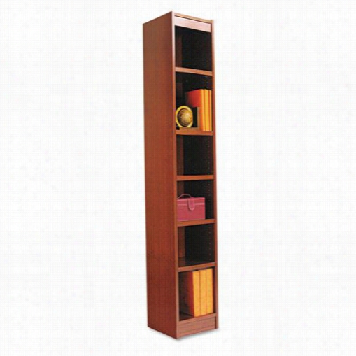 Alera Alebcs67212 Narrow Forest Veneer Profile Bookcase And Six-shelf