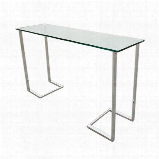 Allan Copley Designs 20803-03  Edwin Rectangle Console Ttable Wit Hglass Top O Chrome Plated Base