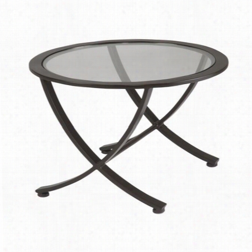 Allan Copley Designs 2099o2-025 Wellington Round Glass Top  Nesting Table In Oil Rubbed Bronze Frame