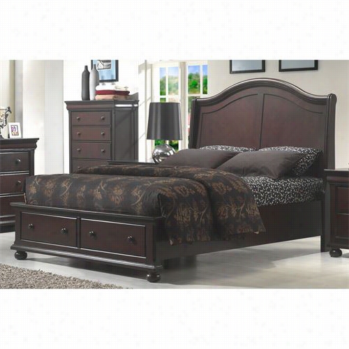 American Woodcrafters 1310-66sb Hyde Park Sovereign Sleigh Storage Bed In Merlot