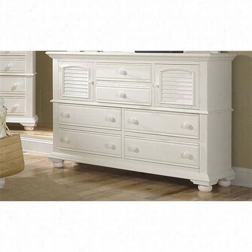 American Woodcrafters 6510-262 Octtage Trdaittions High Dresser In Eggshel L Whi Te