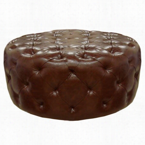 Armen Living Lc5005otbr Victoria 36"" Ottoman In Brown Bonded Leather