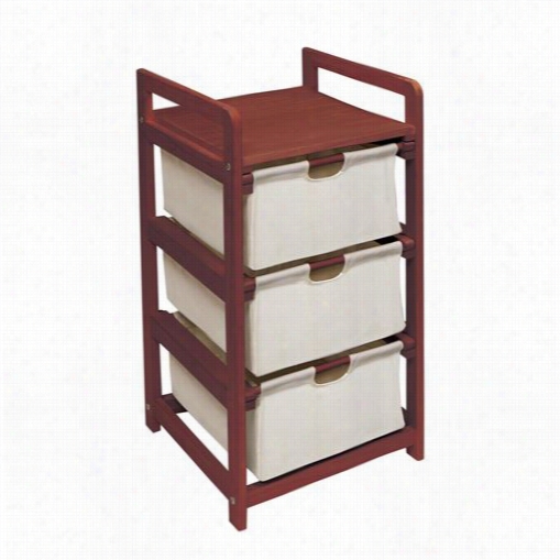 Badger Baskets 00125 Th Ree Bin Hamper/storage Unit In Cherry