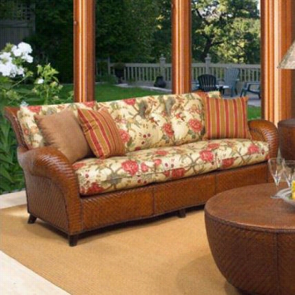 Boca Rattan 115002 Grand Bahamas Love Seat Wit 2 Toss Cushionns