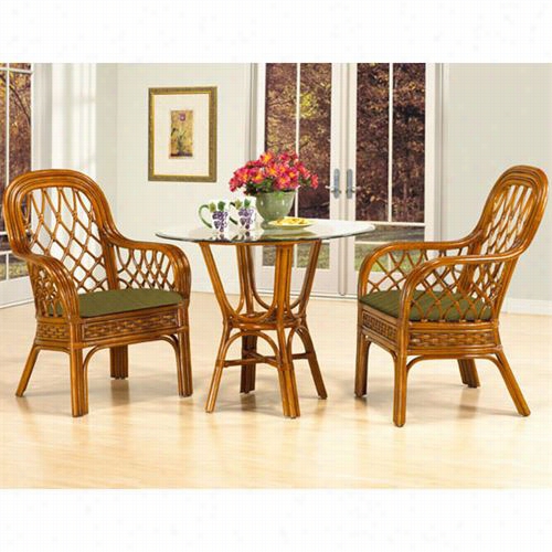 Boca Rattan 220013-s-coco Coco Cay Cafe Table In Urban Mahogany With 36&q Uot;" Dia Beveled Glass Top