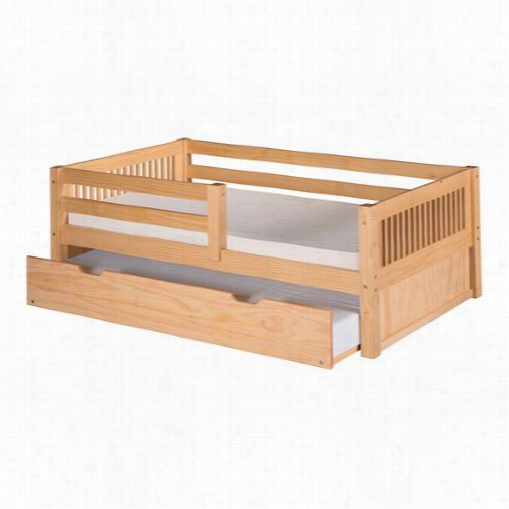Camaflexi C311- Tr Twin Day Bed With Front Guard Rail, Trundle And Mission  Headboard In Natural