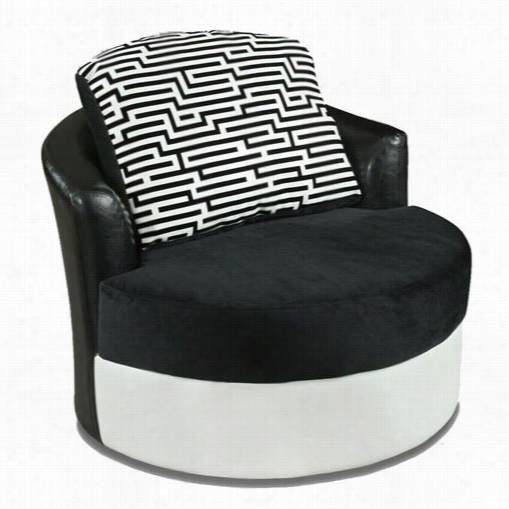 Chel Sea Home Furniture 42900-05c Willyavanti White / Implosion Black / Zig Zag Black Chair