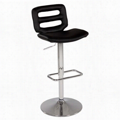 Chintaly Immoprts 0629-as-blk 18""w Pneumatic Gas Lift Swivel Height Stool