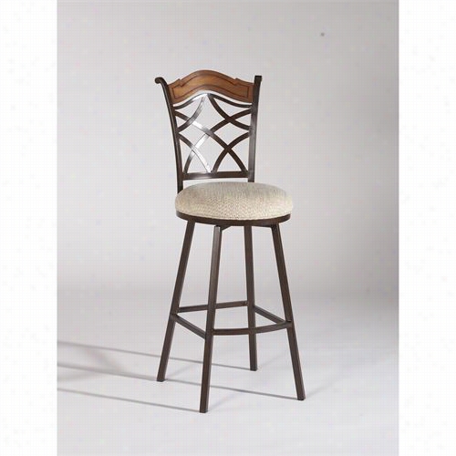 Chintaly Imports 0792-cs 18-1/2"&qut;w Mmeory Return Swivel Counter Stool In Autumn Rust With Bige Microfiber