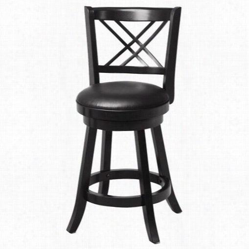 Coaster Furniture 101959 24"" H Swivvel Bar Stool With Upholstered Seat In Black - Set O 2