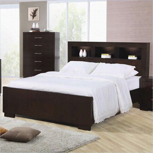 Coaster Appendages 20071 9q Jessica Queen Boookcase Bed Bed In Cappuccino