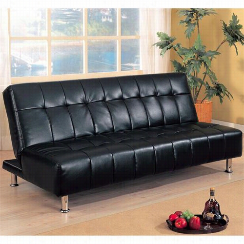 Coaster Furniture 300118 Faux Leather  Armless Convertibl Sofa Bed In Wicked