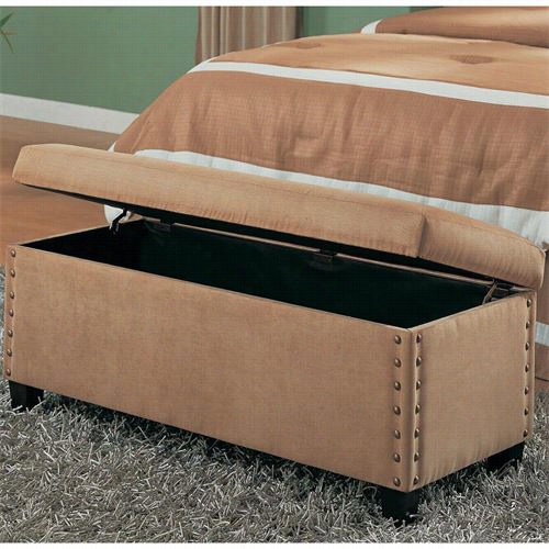 Coaster Furn Iture 300368 Lewis 18-1/2""h Upholstered Storage Bench In Tan