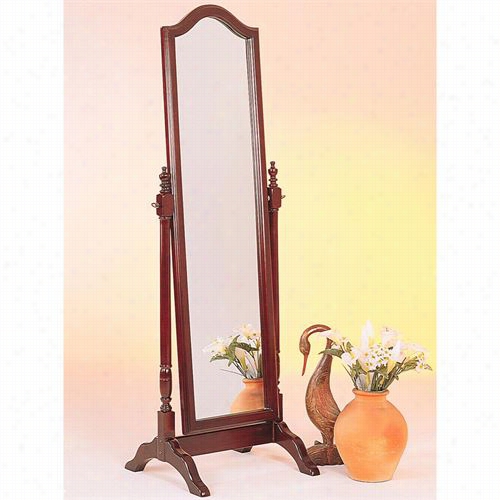 Cosster Furniture 3103 Cheval Mirror With Bend  Top