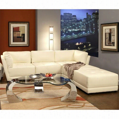 Coaster Appendages 500894/1-500895/2 Kayson 3 Piece White Sectional Sofa