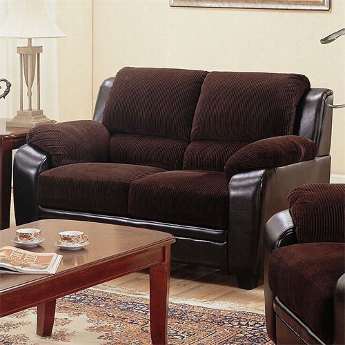 Coaster Furniture 502812 Monika Stationary Loveseat With Wood Feet