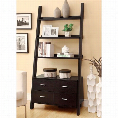 Coaster Furniture 800319 Leanng Ladder Bookshelf With 4 Drrawers