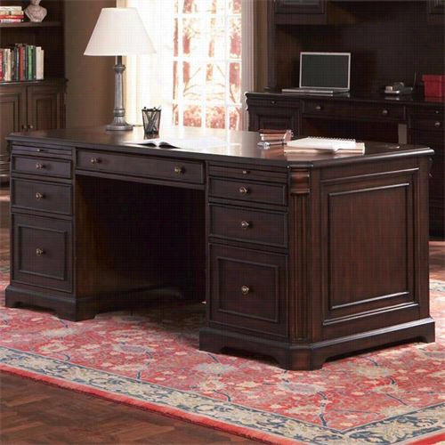 Coaster Fufniture 800564 Cherry Valley Traditional Double Pedestal Comput Rr Desk