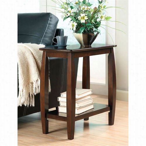 Coster Furn Iture 900894 Contemporary Bowed Leg Chairside Table