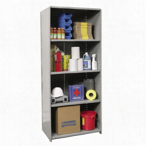 Hallowell 7720-24hg 48""w X 24""d X 87""h 5 Adjustable Shelves Starter Unit Closed  Style Hi-tech Metal Shelving In Gray
