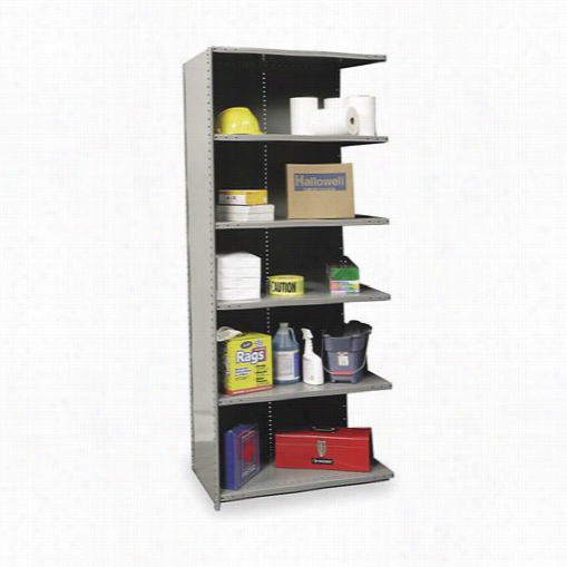 Halloewll A5721-12hg 448""w X 12""d X 87""h 6 Adjustable She Lves Add-on Unit Closed Style Hi-tech Metal Shelving In Gray