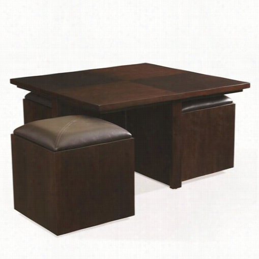 Hammary 188-912 Cubics Square Cocktail Table In Ri Ch Brown Java
