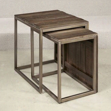 Hammaary 276-918 Flasbhack Nesting End Table In Rusty Red Br0wn