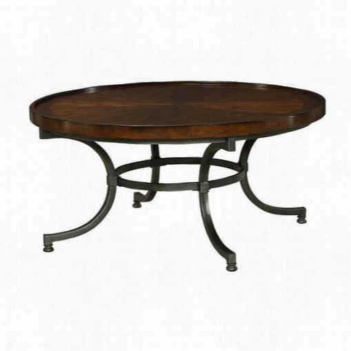 Haammary 358-911b Arroww 20"" Roudn Cocktail Table In Mahogany And Metal