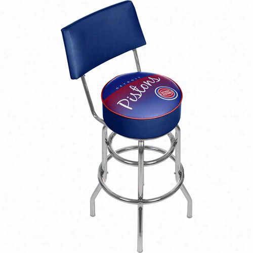 Hardwood Classics Nba Nba1100hc-dp Detroit Pistons Nba Hardwood Classics Bar Stool With Back