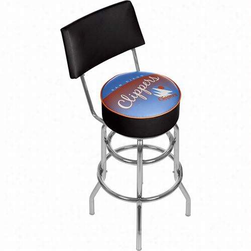 Hardwoood Classics Nba Nba1100hc-sdc San Diego Clippers Hardwood Classics Bar Stool With Back