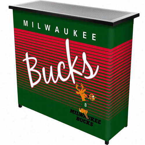 Hardwood Classics Nba Nba8000hc-mb Milwaukee Bucks Portable Bar With Declension-form