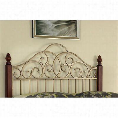 Home Styles 5051-501 St. Ives Queen/ful Headboard In Cinnamon Cherry And Aged Gold Metal