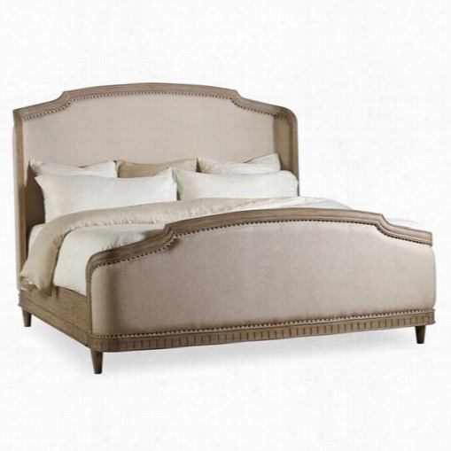 Hooker Furn Iture 5180-90866 Corsica King Upholstery Hselter Bed  In Light Wood