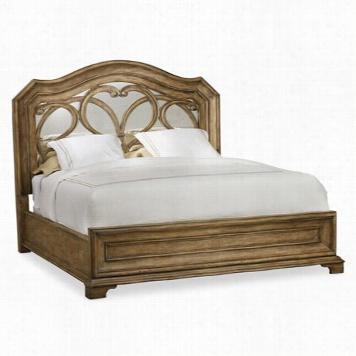 Hooker Furniture 5291-90260 Solana California King Mirrored Panel Bed In Lighy Wood