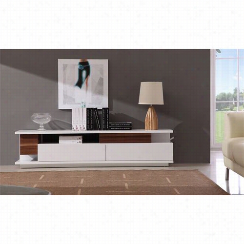 J&m Furniture 17759 Tv Stand 061 In White Complete Gloss Andw Alnut
