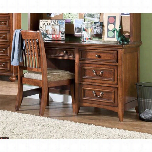 Legay Classic Furniture 490-6100c American Spirit Coomputerdesk In Medium Brown Cherry