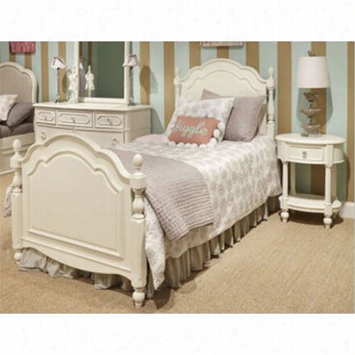 Legacy Clas Sic Furniture 4910-4104k Wwendy Bellissimo Full Complete Low Posfer Bed In Ntique Linen White