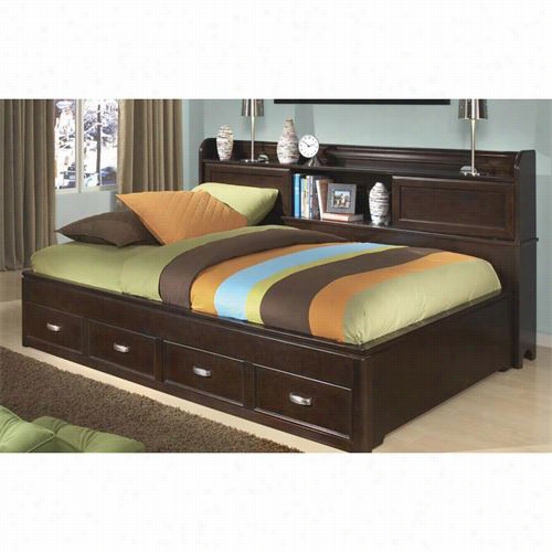 Legacy Classic Furniture 9980-5503k Park City Twin Complete Bookcase Storage Lkunge  Bed In Dark Merlot