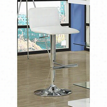 Monarch  Specialties I2365 2 Pieces Metal Hydraulic Lift Barstool In White/chrome
