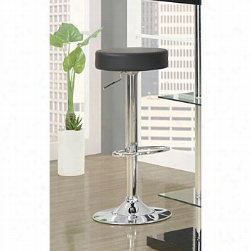 Monarch Specialties I2369 2 Pieces Metal Hydraulic Lift Barstool In Blck/chrome