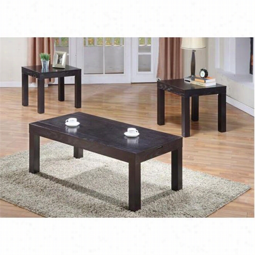 Monarch Specialties I7830p 3 Pieces Table Set With Storqge